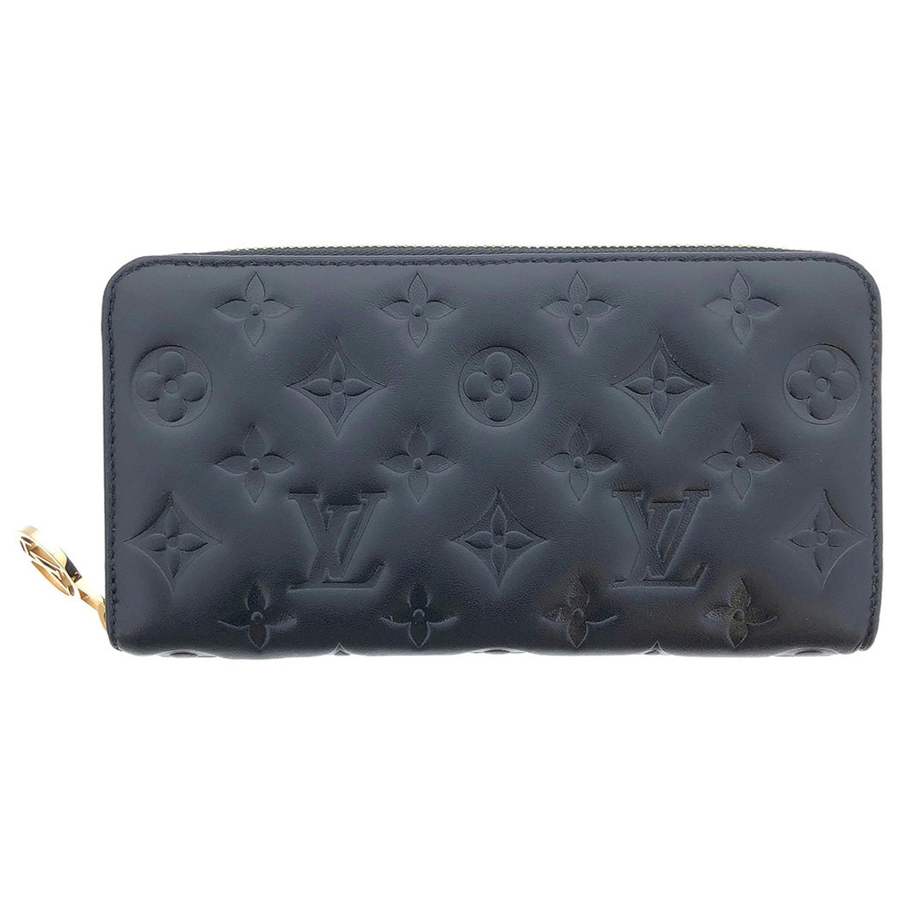 Louis Vuitton Zippy Leather Black Round Zip Long Wallet
